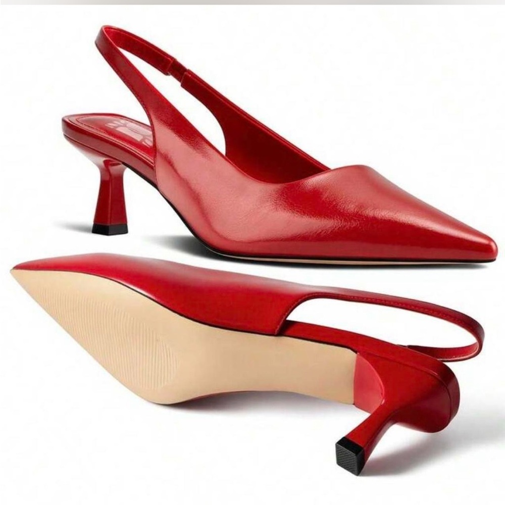 Elegant Red Slingback Heels